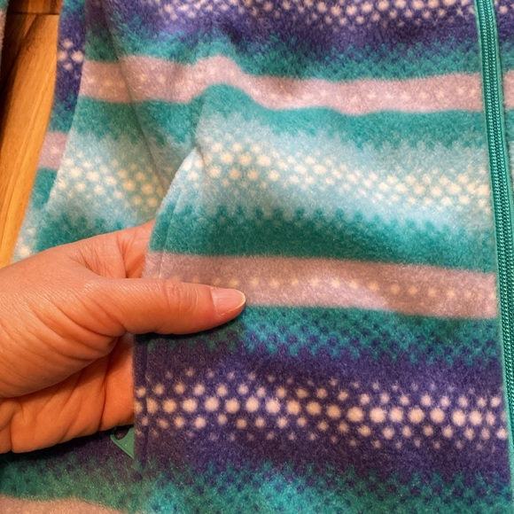 Girl’s Size Large Columbia Fleece- Cute turquoise & purple pattern! Like New! - Picture 6 of 6